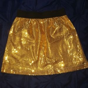 Short Gold Sequin Skirt